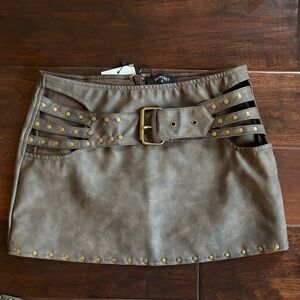 NWT OUTCAST RODEO MINI SKIRT CHOCOLATE